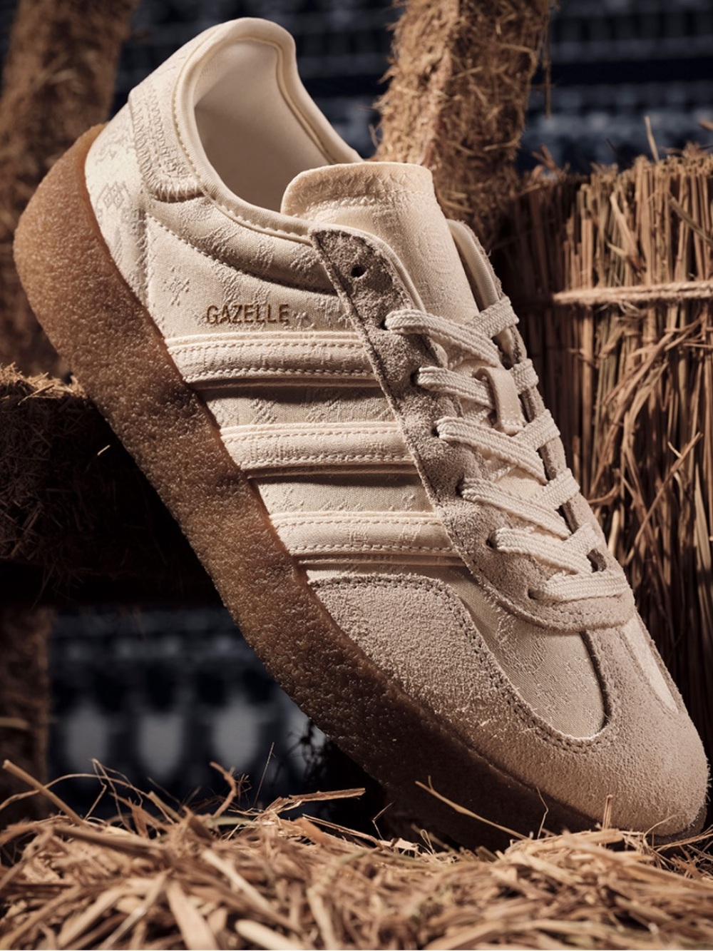 Adidas x CLOT by Edison Chen Gazelle Crepe sneakers in Cream White NWT